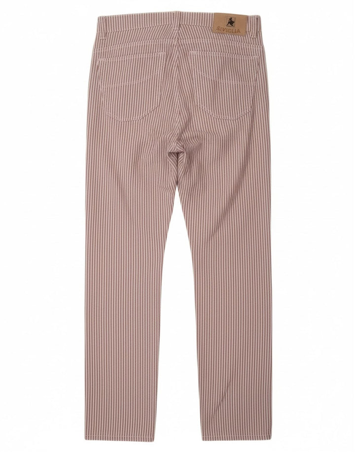 Pantaloni casual dritti da donna SIVIGLIA W31 L33 cotone gessato viola