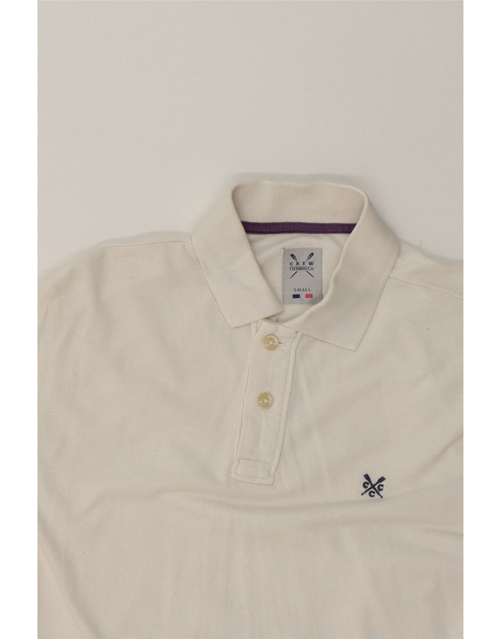 CREW CLOTHING Mens Polo Shirt Small White Cotton Vintage Crew Clothing and Second-Hand Crew Clothing from Messina Hembry 