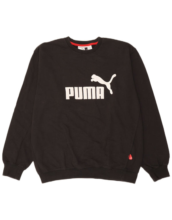 Felpa grafica da uomo Puma Maglione grande in cotone nero