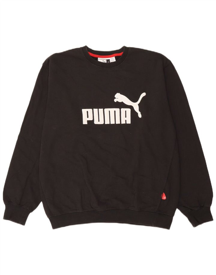Felpa grafica da uomo Puma Maglione grande in cotone nero