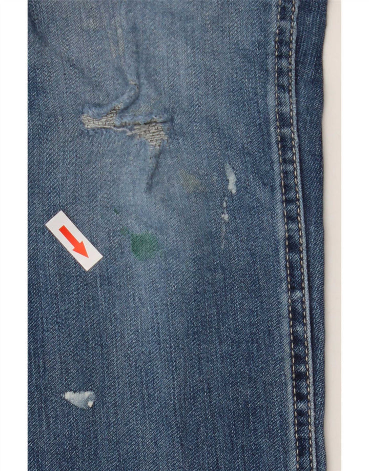 Jeans slim invecchiati da uomo Marks & Spencer W28 L33 cotone blu