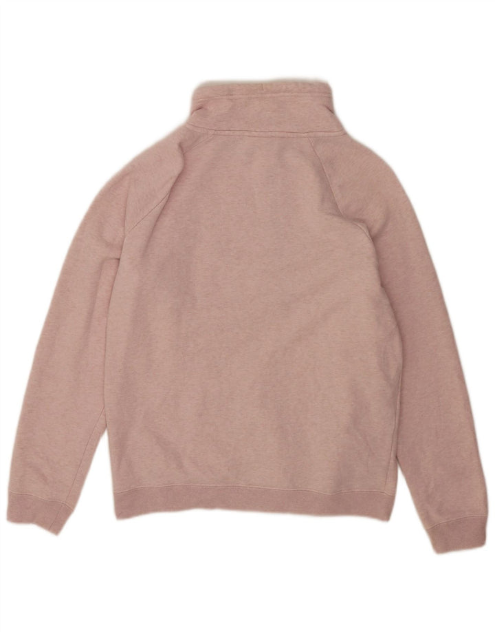 Felpa da donna oversize con collo e zip Nike, maglione, UK 14, rosa medio chiazzato