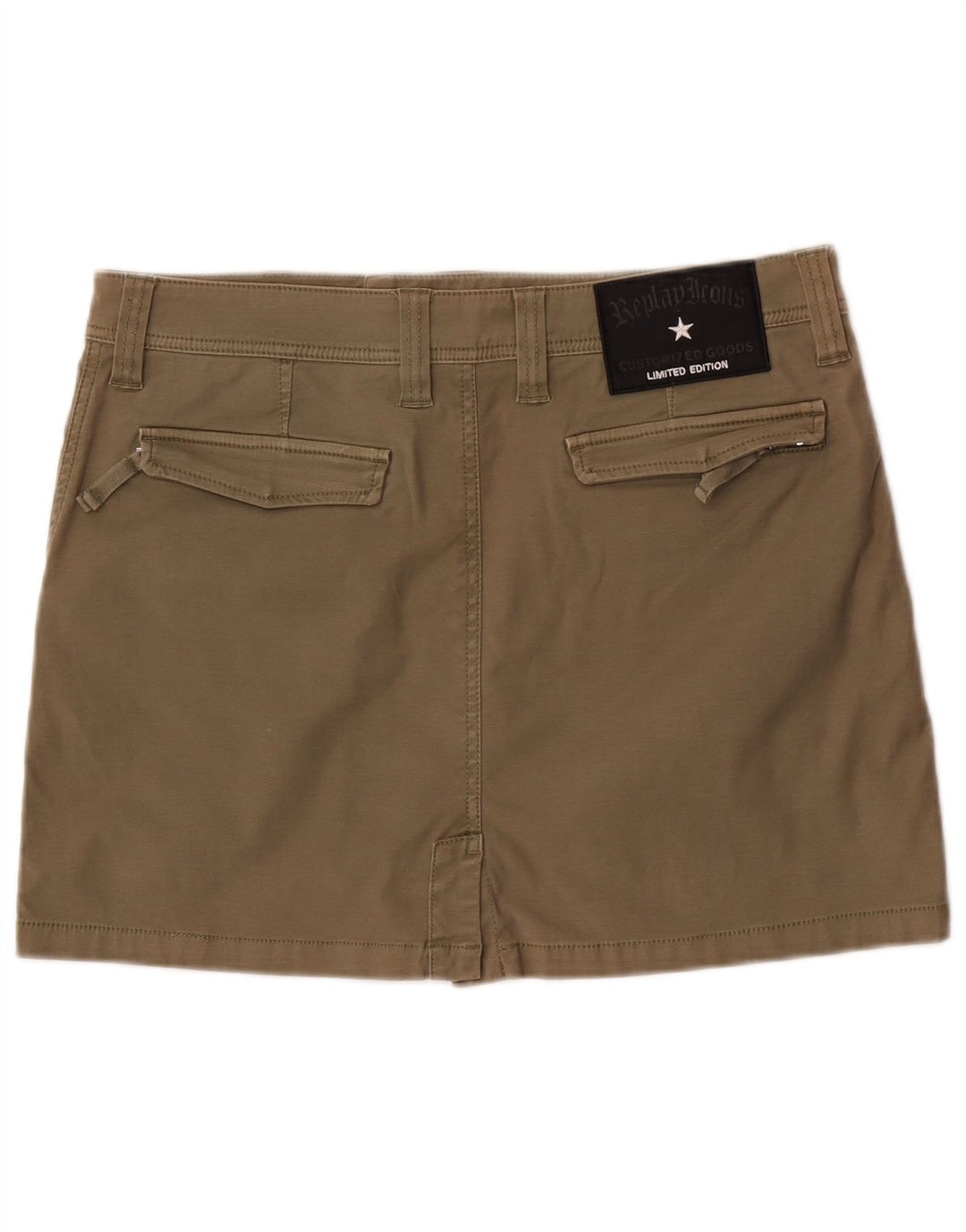 Gonna cargo da donna Replay grande W34 in cotone kaki