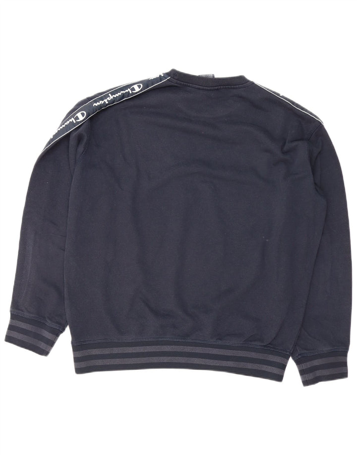 Felpa grafica da uomo Champion Felpa media in cotone blu navy
