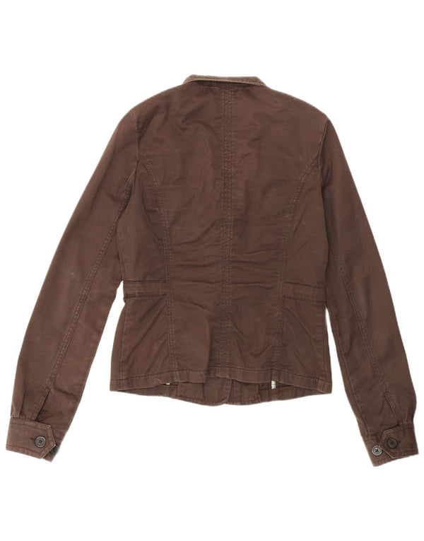 Giacca militare da donna Woolrich UK 8 piccola in cotone marrone