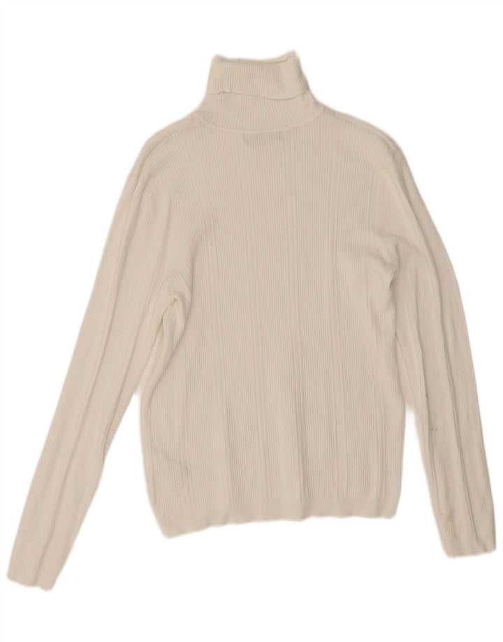 Maglione maglione a collo alto da donna Marks & Spencer UK 12 medio bianco sporco