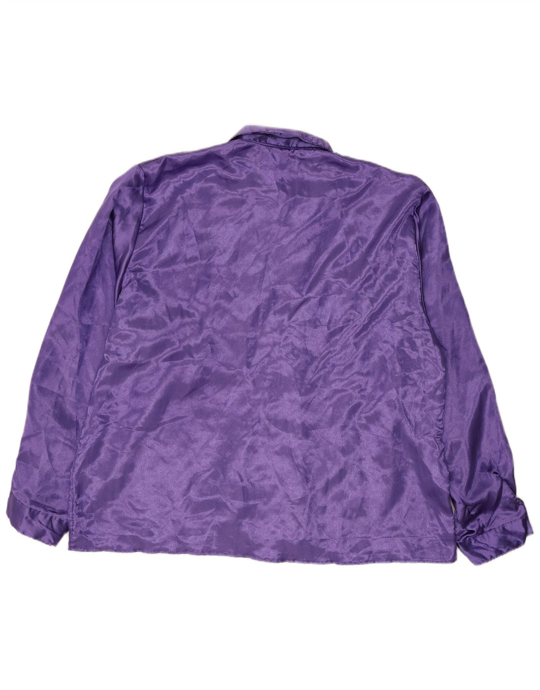 Camicetta vintage da donna con volant sul davanti IT 56 4XL Poliestere viola