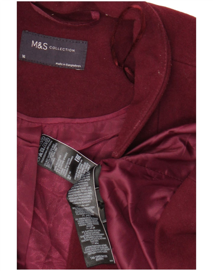 Cappotto da donna Marks & Spencer UK 16 grande poliestere viola