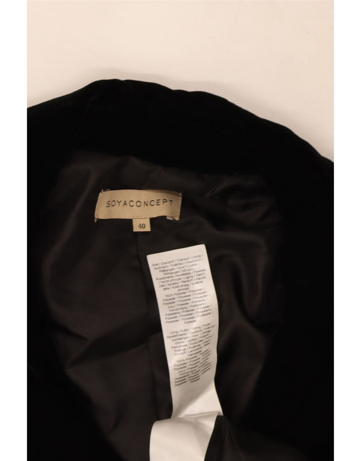 Giacca blazer doppiopetto in velluto vintage da donna EU 40 media nera