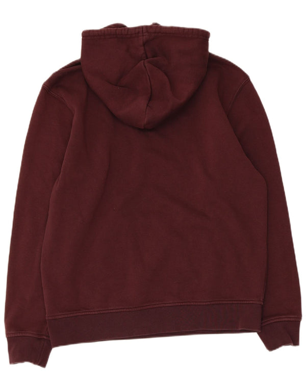 Maglione oversize con cappuccio da donna ADIDAS UK 10 piccolo in cotone bordeaux