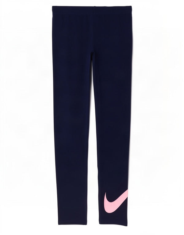 Leggings grafici Nike per ragazze, vestibilità attillata, 12-13 anni, grande, cotone blu navy