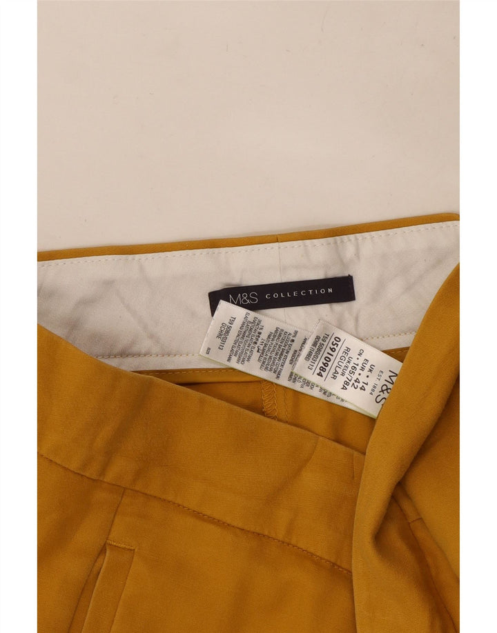 Pantaloni corti regolari da donna Marks & Spencer UK 14 medi W34 L24 gialli