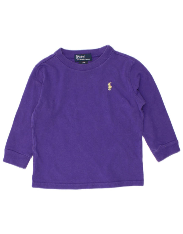 Polo Ralph Lauren Top Bambina Manica Lunga 12-18 Mesi Cotone Viola