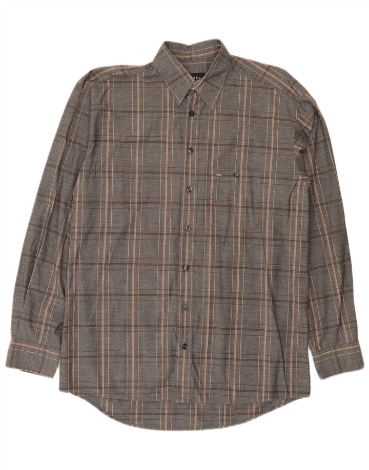 Camicia da uomo Camel Active piccola scozzese grigia