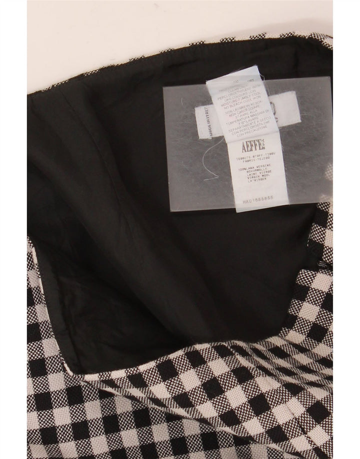Minigonna da donna Moschino UK 10 Small W28 Lana vergine a quadretti nera