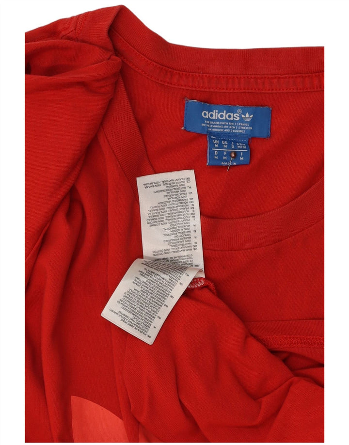 T-shirt grafica da uomo ADIDAS Top rosso medio in cotone