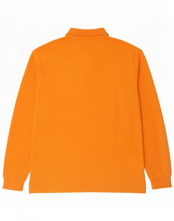 Polo da uomo a maniche lunghe Kappa Large in cotone arancione