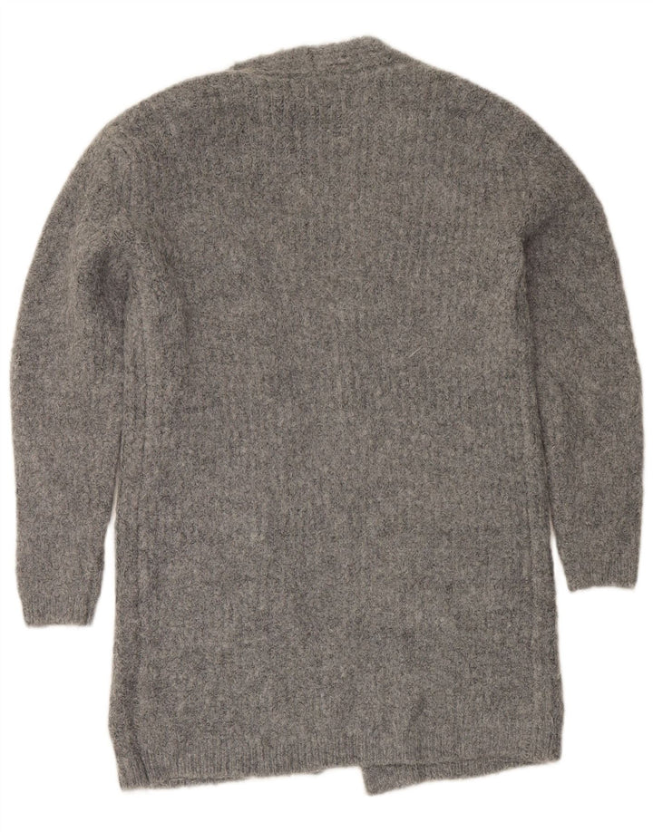 Maglione cardigan aperto lungo da donna Marks & Spencer UK 10 piccolo grigio