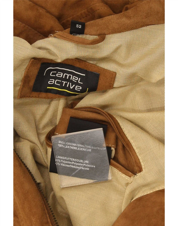 Giacca in pelle scamosciata da uomo Camel Active UK 42 XL in pelle marrone