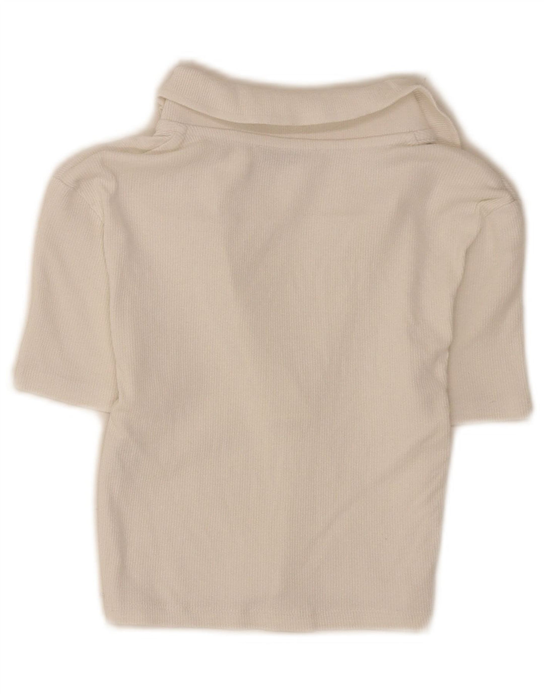 Polo corta da donna Zara UK 8 piccola in cotone bianco