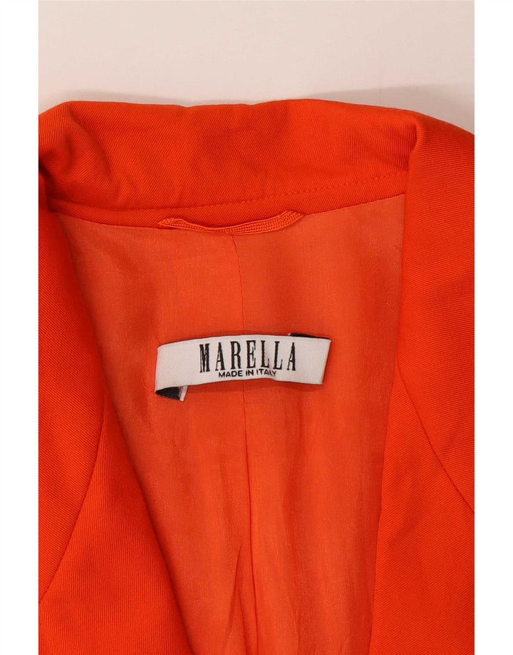 Giacca blazer a 2 bottoni da donna Marella UK 16 Large Orange New Wool