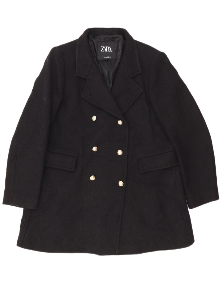 Cappotto doppiopetto da donna Zara UK 18 XL Nero