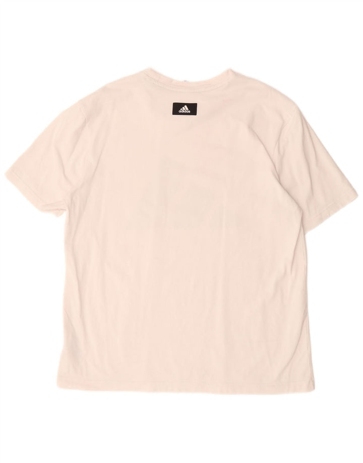 T-shirt grafica da uomo Adidas Top grande in cotone bianco