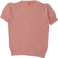 TED BAKER Womens Short Sleeve V-Neck Jumper Sweater Size 3 Medium Pink Vintage Ted Baker and Second-Hand Ted Baker from Messina Hembry 
