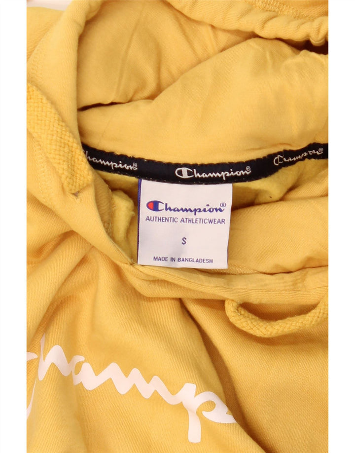 Maglione con cappuccio grafico da uomo CHAMPION piccolo giallo