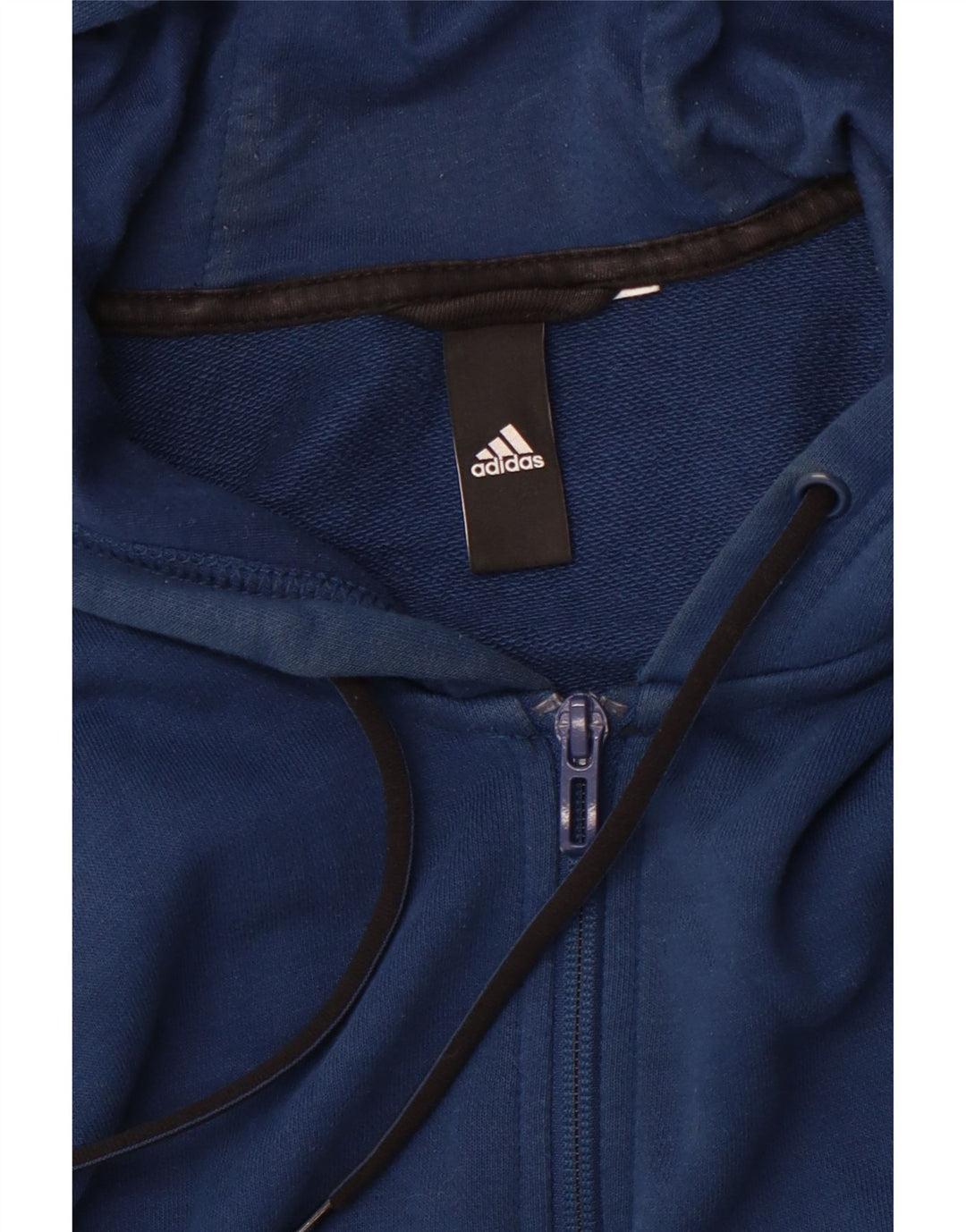 Maglione con cappuccio e zip grafica da uomo ADIDAS blu medio