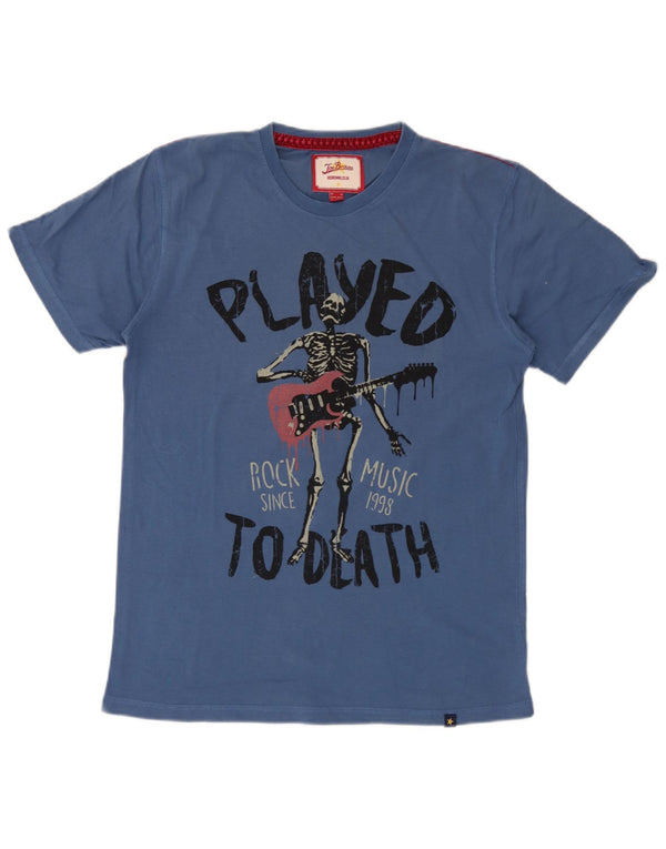 T-shirt grafica da uomo Joe Browns Top in cotone blu medio