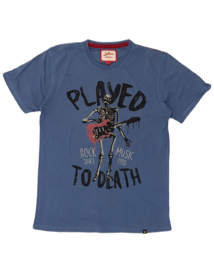 T-shirt grafica da uomo Joe Browns Top in cotone blu medio