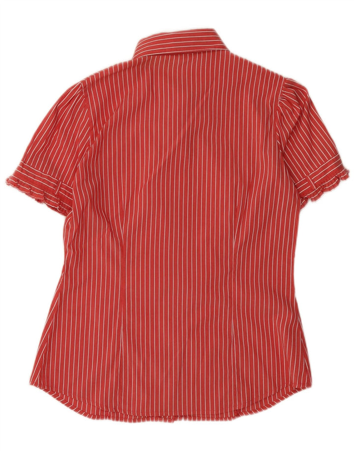 Camicia a maniche corte da donna BENETTON UK 14 Gessato rosso medio