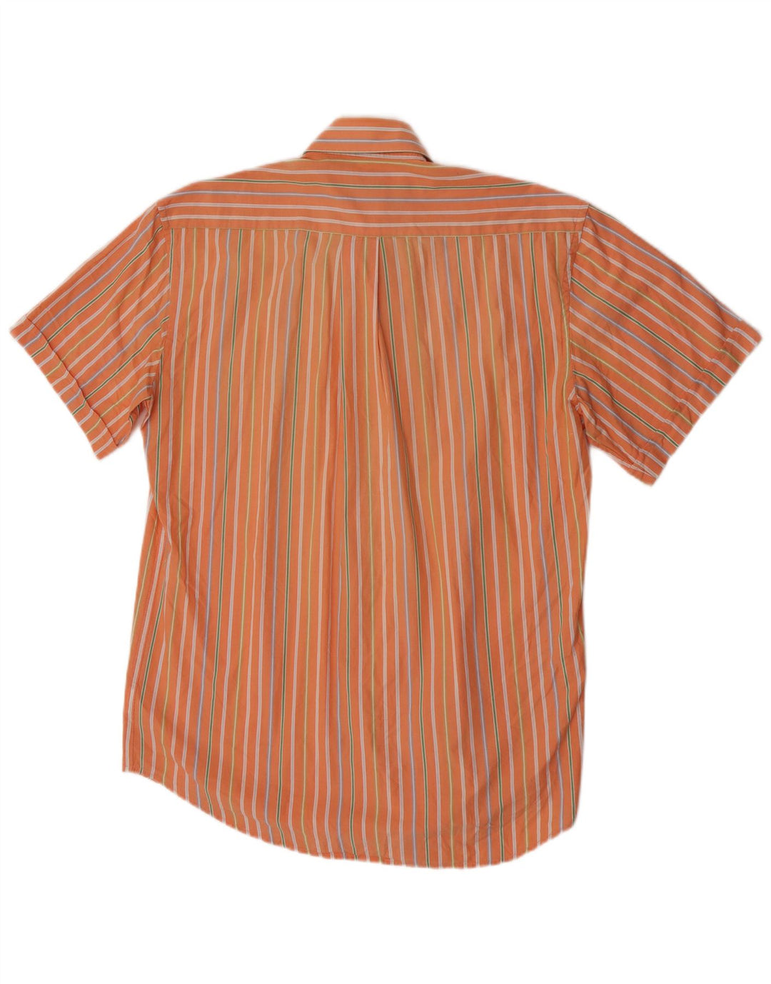 Camicia da uomo a maniche corte People grande in cotone a righe arancioni