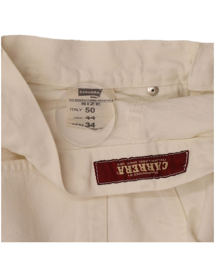 Jeans dritti da uomo Carrera W34 L30 cotone bianco