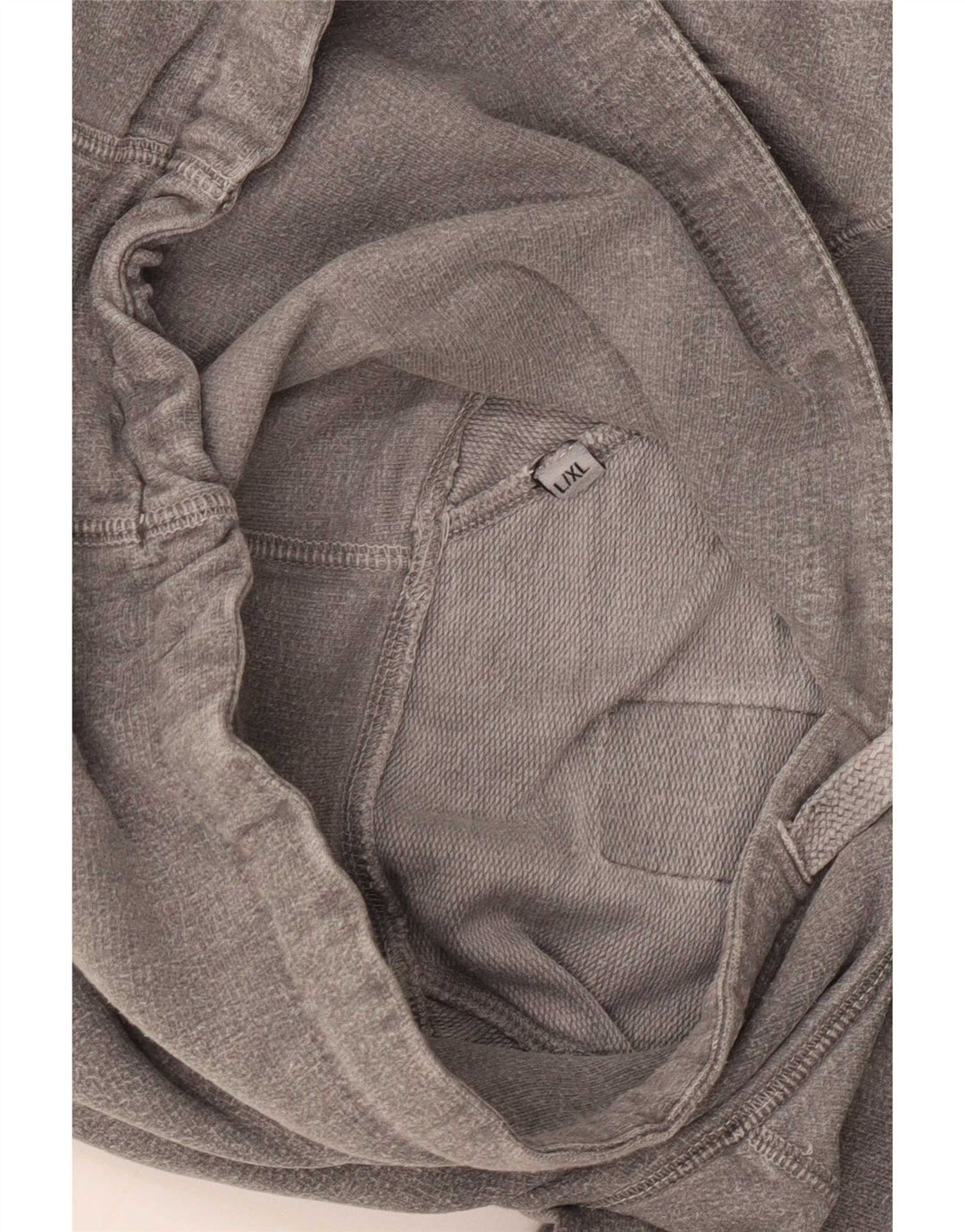 Maglione con cappuccio grafico vintage da uomo grande grigio