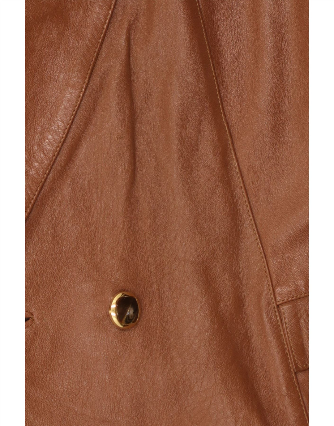 Giacca Blazer in Pelle Doppio Petto da Donna Anfor IT 44 Marrone Medio