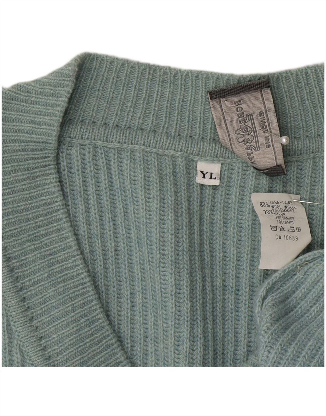 Maglione Kappa da uomo con scollo a V, grande, in lana blu
