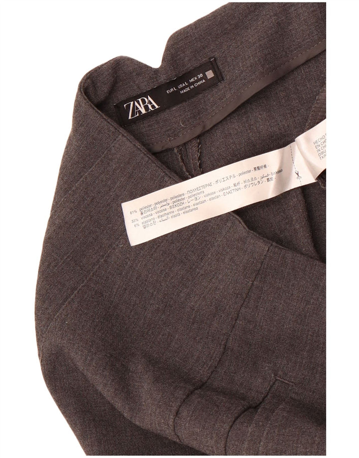 Pantaloni chino affusolati da donna Zara grandi W30 L26 poliestere grigio