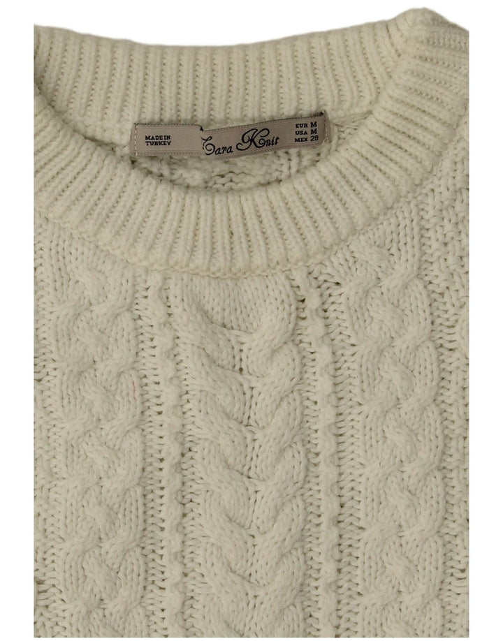 Maglione maglione girocollo da donna Zara bianco medio