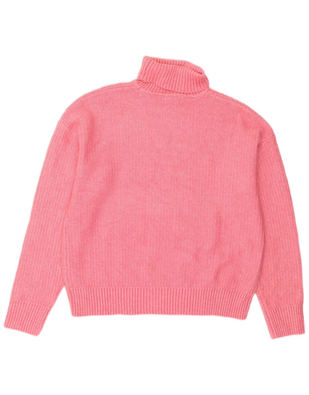 Maglione maglione a collo alto da donna Marks & Spencer UK 16 grande poliestere rosa
