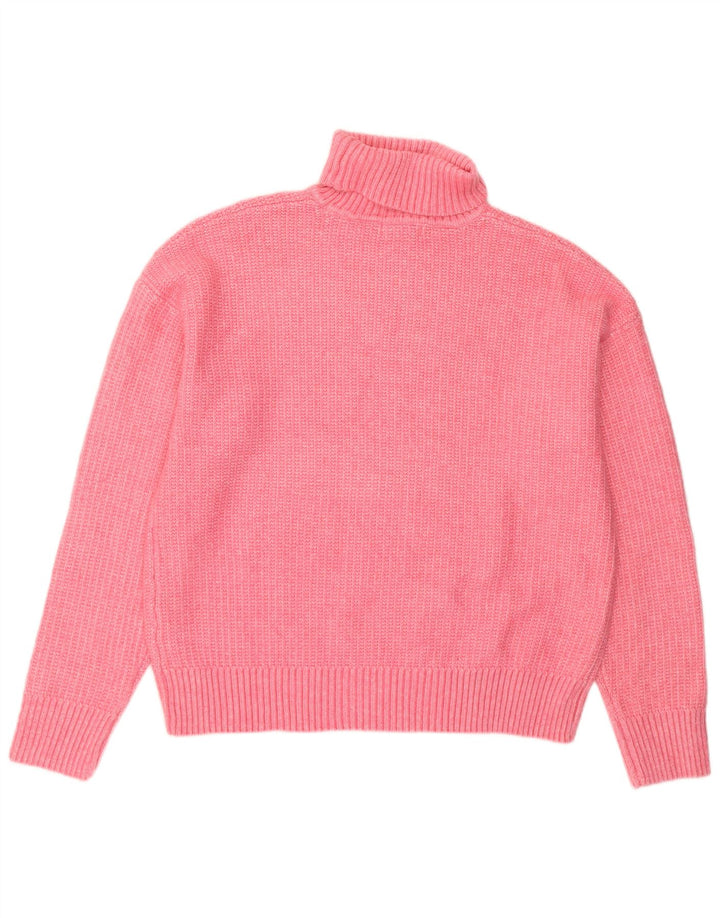Maglione maglione a collo alto da donna Marks & Spencer UK 16 grande poliestere rosa
