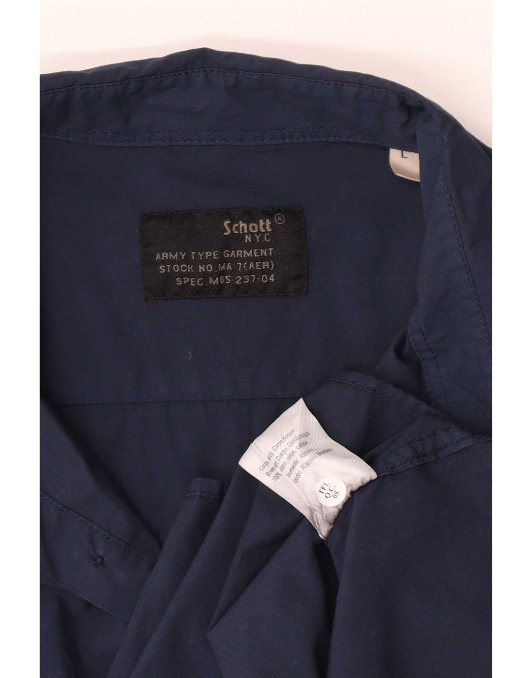 Camicia da uomo Schott Large in cotone blu navy