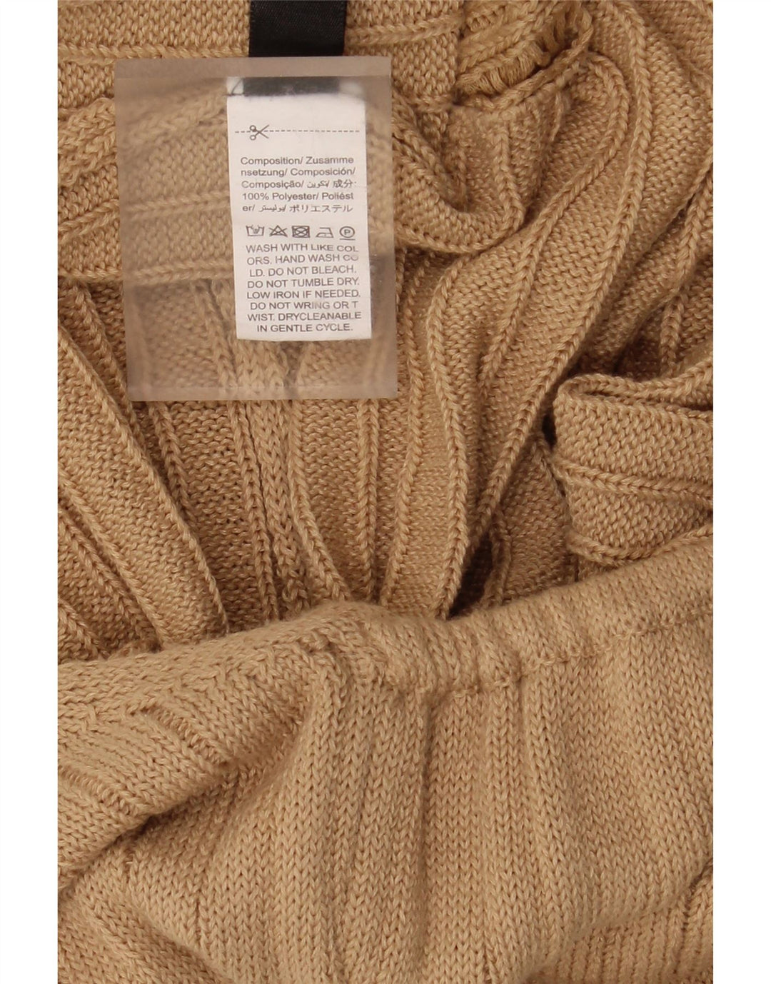 Abito da donna in maglia Shein con scollo all'americana UK 14 Grande poliestere beige