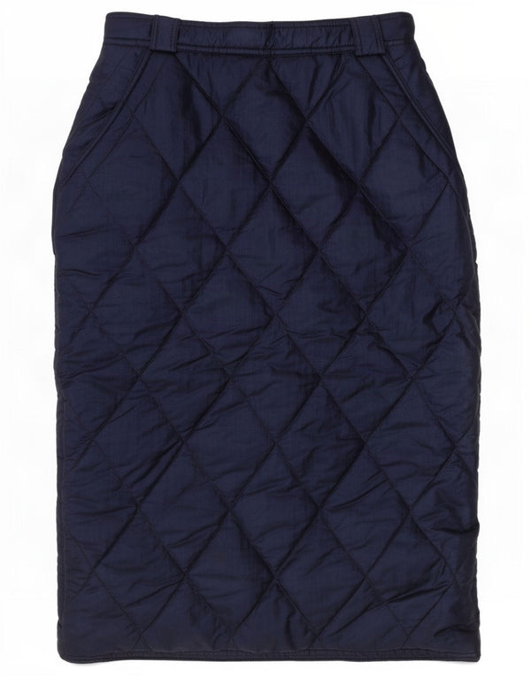 Gonna midi imbottita a vita alta da donna Belfe UK 12 media W24 blu navy