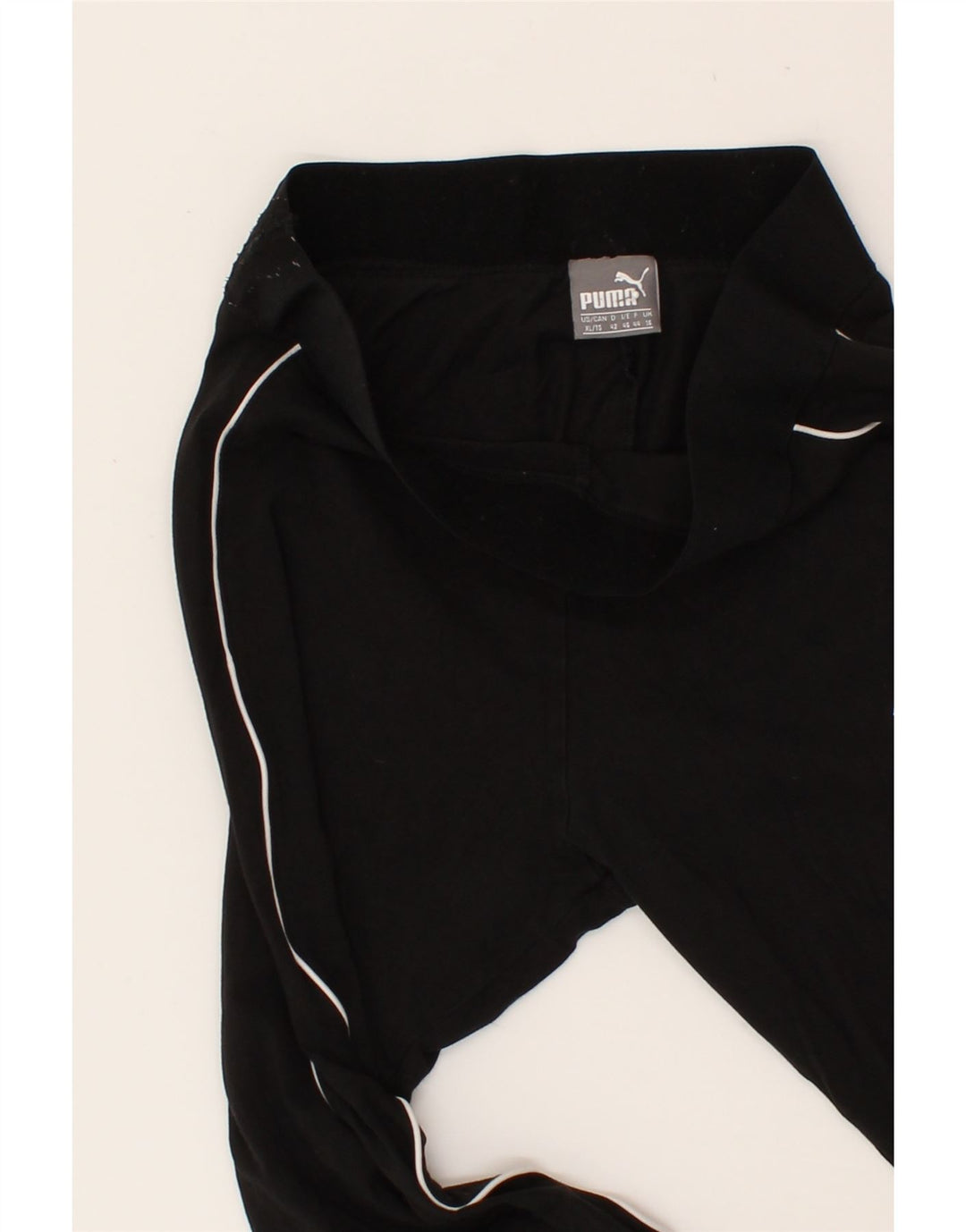 PUMA Womens Leggings UK 16 Large Black Striped Cotton Vintage Puma and Second-Hand Puma from Messina Hembry 