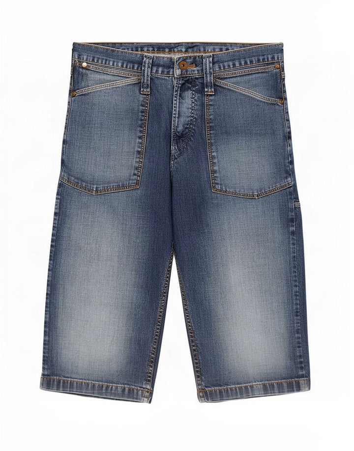 Pantaloncini di jeans cargo da uomo Wrangler medi W33 cotone blu