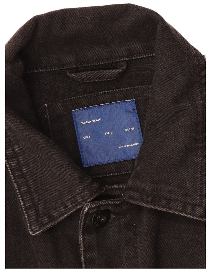 Giacca di jeans da uomo Zara UK 36 piccola nera