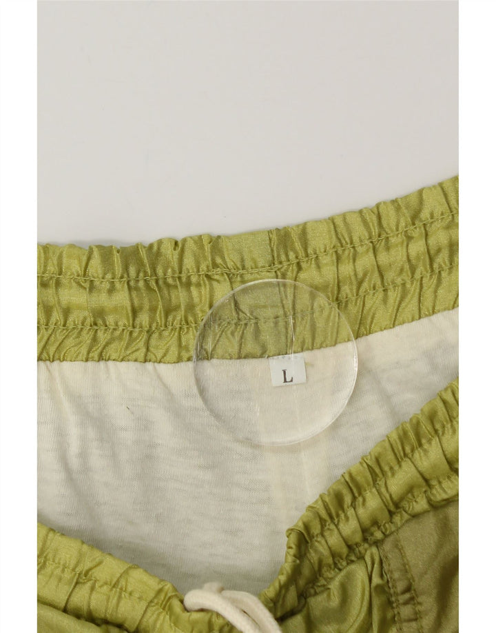 Pantaloni da tuta vintage da uomo Joggers Large Green Colourblock