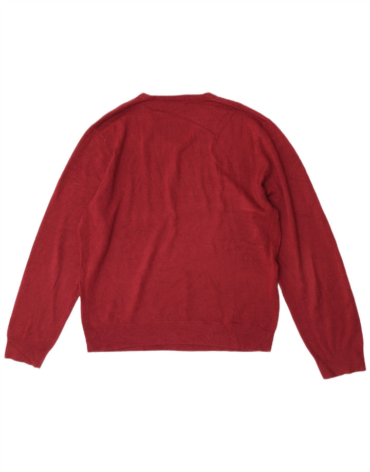 Maglione da uomo con scollo a V Marks & Spencer grande acrilico rosso